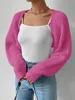 Womens Knits Tees Ribbed Knit Shrug Sweater Bolero Tops Solid Color Open Front Cropped Cardigan Long Sleeve Fall Casual 231010