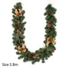 Christmas Decorations Artificial Tree Rattan Party Stair Pendant Vivid Rattan Garland Door Fireplace Wreath Pvc Christmas Wreath Decoration 180cm 231010