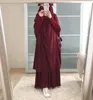 Etnik Giyim Eid Kapüşonlu Müslüman Kadın Abaya Jilbab 2 Parça Set Uzun Khimar Destek Nida Dua Giyim Fullcover Ramazan Elbise Abayas