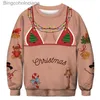 Women's Sweaters Christmas Sweater Novelty Funny Light Up Topless Ugly Christmas Sweater Men and Women 3D Printing Pullover Jumpers Warm SweaterL2310