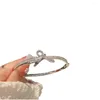 Jewelry Pouches Synthetic Moissanite Diamond Clear Silver Bow Bracelet Exquisite Design Full Of