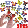 5 szt. Latające w książce Fairy Rubber Band Wint Up Butterfly Toy świetne niespodzianki prezent magiczne sztuczki śmieszne zabawki