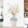 Wall Stickers 3D Sticker Embossed Vase Colored Flower Bedroom Wallpaper Selfadhesive Waterproof Bedside Background Decor Poster 231009