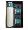 Set regalo thermos per sublimazione da 500 ml, set regalo thermos isolato sotto vuoto, in acciaio inox, 500 ml, con 3 coperchi colorati, per caffè, tè, fai da te