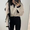 Sweats à capuche pour femmes Sweatshirts femmes Patchwork conception Simple col rabattu Mujer printemps élégant Vintage Ulzzang basique confortable vacances adolescents 231010