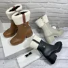 Designer Women Platform Boots Ankel-High PVC Rainboots Black White Grey Fashion Waterproof Outdoor Boot
