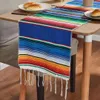 Pano de mesa estilo boêmio país arco-íris listra capa retangular para decoração de sala de jantar 231009