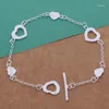 Bracelets à maillons AH130, breloque porte-bonheur couleur argent pour femmes, bijoux à la mode, faux ou vrai cœur/efmamwta Ahvaizca, vente en gros