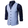 Coletes masculinos xadrez listrado colete homens negócios vestido de festa de casamento topos moda estilo europeu formal roupas casuais homme tamanho 3xl s 231009