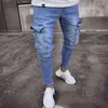 Jean Slim décontracté pour hommes, pantalon de styliste déchiré au genou, tendance, fête DJ, mode masculine, Y220420252U, 2022