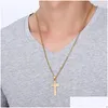 Pendant Necklaces Fashion Cross Necklaces For Women Men Relius Crucifix Pendant Gold Sier Black Chains Luxury Jewelry Gift Jewelry Nec Dhayv