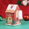 Present Wrap 50st Christmas House Shape Candy Box med Tag Merry Decorations for Home Xmas Tree Ornament 2024 Year