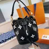 Moda nano bb super mini wiadro torba noe neo sznurka torba czarne monogramy na płótnie damskie projektant luksusowa torebka słodka crossbody fold me torebka m46581