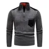 Pulls pour hommes Pull à col roulé pour hommes Demi-fermeture à glissière Automne Hiver Chemisier froid Polaire Y2K Sweatshirts Qualité Jumpers Mâle Tricot Polo Pull 231010