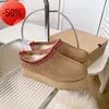 Designer Snowboots Australië Klassieke Ultra Mini Platform Laars Dames Tazz Slippers Tasman Suede Winter Wol Warme Laarsjes Bont Schapenhuid Schoenen Enkellaarsjes U