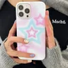 Cell Phone Cases Korea Y2K Vintage Gradient Pink Star Case For iPhone 15 14 11 12 13 Pro Max Mini XR XS X 7 8 Plus SE Soft Protective Cover 231010