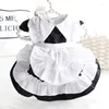 Dog Apparel Summer Pet Lovely Princess Dress Breathable Thin Cotton Material Maid Lolita Skirt Small Medium Cat Clothing