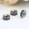 Beads 8Seasons Vintage Stainless Steel Round Antique Silver Color DIY Making Jewelry 8mm Dia. Hole: Approx 1.7-2.3mm 1 Piece