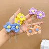 Hair Accessories 4PCS/lot Colorful Flower Bow Braided Chain Pearl Butterfly Children Girls Clip Summer