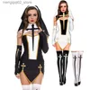 Costume a tema da donna sexy suora cosplay vieni carnevale Halloween Fantasia Fancy Dress Q240307