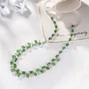 Ciondoli 2023 Squisito Smeraldo Cubic Zirconia Argento Colore Collo Girocollo Per Le Donne Naturale Verde Tesoro Collana Regalo