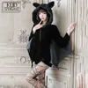 Theme Costume Vampire Bat Cosplay Comes Masquerade Woman Black Evil Horror Hooded Vampire Bat Sleeve Halloween Christmas New Year Show Cos Q231010