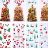 Christmas Decorations Candy Bag Gift Cookie Bags Biscuits Snack Plastic Transparent Packaging Party Decoration Supplies