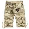 Fatos masculinos elmsk verão shorts algodão solto tamanho grande multi saco calças ao ar livre equipamento militar especial treinamento caça