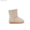 Stiefel 2024 Australien Warme Mini Halbe Baby Schneestiefel Knöchel Klassische Winter Vollfell Flauschige Pelzige Kinder Booties Jungen Mädchen Plattform Kastanie Q231011