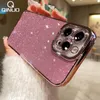 Cell Phone Cases Luxury Square Plating Glitter Case For iPhone 15 14 13 Pro Max 11 12 Mini XR X XS 7 8 Plus SE 2 Shockproof Transparent Cover 231010