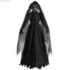 Kostium motywu 2023 Halloween Come Ghost Bride Witch Wysokiej jakości wampiry cosplay gra miękka horror demon come black gaza sukienka Q231010