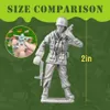 Militära figurer Viikondo Army Men Toy Action Figur Green vs Tan Soldier WWII Troop Us UK Japan German Battle Military Flags Wargame Boy Gift 231009