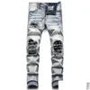 メンズジーンズの男性Sジーンズレトロブルーリッピングトレンディストレッチスリムパンツ高品質の多用途の男性ズボンファッションプリント猫ビアード230 DHSZU