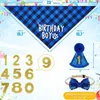 Hundkläder Birthday Party Decoration Set Pet Triangle Scarf Cute Hat Bow Tie Collar Accessory Supplies 231010