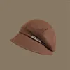 Berets Fashion Japanese JK Lolita Beret Hat Womens Versatile Face Display Small Sun Leather Patchwork Sboy Hats