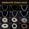 Direct Sales Vvs Moissanite 925 Silver Heavy Beads Round Tennis Chain 3mm 4mm 5mm Necklace Bracelet Men and Women Fine Jewelry