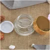 Cream Jar Wholesale Amber Glass Cream Jars 15G 30G 50G Cosmetic Refillable Bottles With White Inner Liners And Black Gold Lids Office Dh2Jm