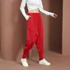 Pantalon Femme Femmes Cross-Pantalon Été Baggy Streetwear Rouge Coton Harem Pantalon Hip Hop Lâche Casual Taille Moyenne Danse Joggers Bloomers