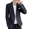 Men's Suits Men Suit Coat Single Button Plaid Lapel Cardigan Anti-wrinkle Wedding Long Sleeves Slim Fit Clothing