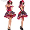 Theme Costume Carnival Halloween Corpse Bride Skull Skeleton Bone Come Mexican Day Of The Dead Outfit Cosplay Fancy Party Dress Q231010