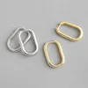 Hoop Huggie 100% 925 Sterling Silver Punk Cool ins minimal Geometric Oval Circle Open Earrings Earring For Women Jewelry Large296T