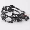 Charm Bracelets Big Skull Bones Bracelet Statement Gothic Jewelry Stainless Steel Skeleton Men Bangles Rock Punk Bracelets 231009