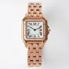 Nowy klasyczny designerski zegarek Diamond Watch Kwarc Ruch Square Tank Gold Sier Mens Watches Montre de Luxe Business 22*30 mm trend