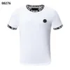 PP Fashion Men's Designer Slim Tee Fit Casual Strass Col Rond Crânes Imprimer Tops Streetwear Col Polos M-xxxL P1022210j