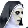 Máscaras de festa A freira Valak máscara de luxo látex assustador fl cabeça halloween cosplay traje acessório festa máscaras rra2140 casa jardim festivo dh1nq