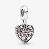 100% 925 Sterling Silver Love Makes A Family Heart Dangle Charms Fit Original European Charm Bracelet Fashion Jewelry Accessories3285