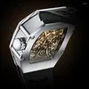 Наручные часы GIV Sport Tourbillon NTPT квадратные летающие часы из углеродного волокна супер светящиеся водонепроницаемые роскошные наручные часы с резиновым ремешком