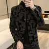 Mannen Wol Blends Winter Dikker Warme Jas Mannen Mode Plaid Casual Jas Slanke Revers Streetwear Overjas Sociale Kleding 231009