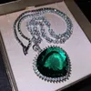 Pendentifs Mode exagéré grand coeur cubique zircone S925 argent pendentif collier femme romantique saint valentin cadeau bijoux fins