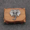Spilla vintage con strass elefante Spille animali in bronzo per donna uomo abito in denim colletto maglione bottone a spillo distintivo Broche219F